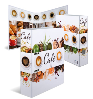 DESIGNOVÝ PÁKOVÝ POŘADAČ A4 7CM KARTON MOTIV - KÁVA