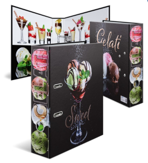 DESIGNOVÝ PÁKOVÝ POŘADAČ A4 7CM KARTON MOTIV - SLADKOSTI