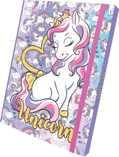 BOX NA SEŠITY A4 S GUMOU UNICORN