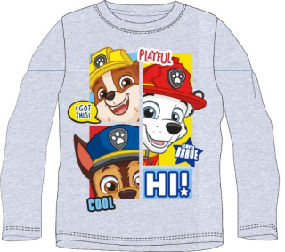 CHLAPECKÉ TRIČKO PAW PATROL dlouhý rukáv šedé