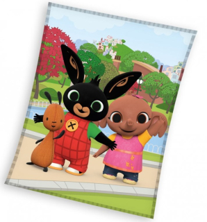 DĚTSKÁ DEKA ZAJÍČEK BING A FLOP NA PROCHÁZCE 130X170 CM