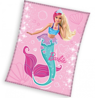  DĚTSKÁ DEKA BARBIE MOŘSKÁ PANNA 130X170 CM