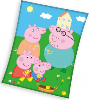DĚTSKÁ DEKA PRASÁTKO PEPINA A KUŘÁTKA 150X200 CM