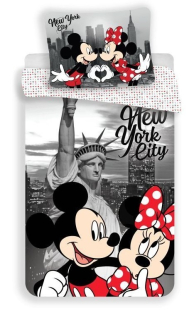 JERRY FABRICS Povlečení Mickey a Minnie v New Yorku 02 micro 140/200, 70/90