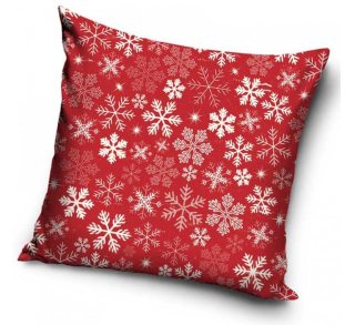  VÁNOČNÍ POLŠTÁŘEK BÍLÉ VLOČKY