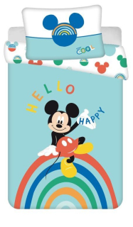 JERRY FABRICS Povlečení do postýlky Mickey rainbow baby 100/135, 40/60