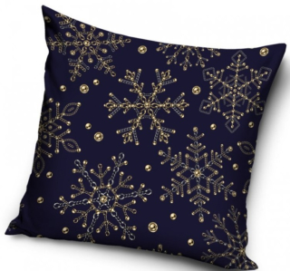 VÁNOČNÍ POLŠTÁŘEK VLOČKA S PERLAMI