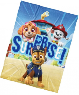 DĚTSKÁ DEKA TLAPKOVÁ PATROLA PŘEKVÁPKO 130X170 CM