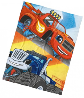 DĚTSKÁ DEKA PLAMÍNEK A ČTYŘKOLÁCI TRUCK TÝM 130X170 CM