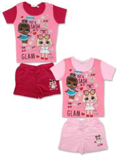 DÍVČÍ KOMPLET TRIČKO A KRAŤASY LOL SURPRISE tmavě růžová