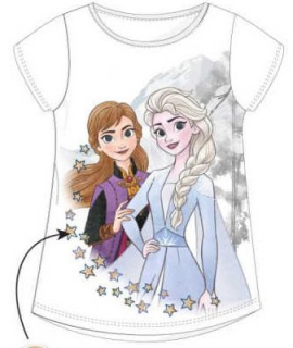 DÍVČÍ TRIČKO FROZEN,ANNA A ELSA bílé