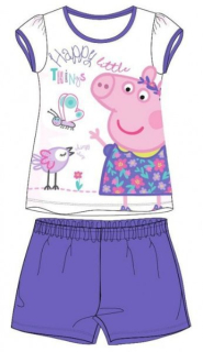 DÍVČÍ LETNÍ PYŽAMO PRASÁTKO PEPPA PIG fialové