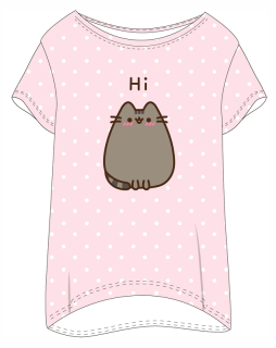 DÍVČÍ/DÁMSKÉ TRIČKO NA SPANÍ KOČIČKA PUSHEEN RŮŽOVÉ