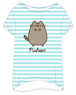 DÍVČÍ/DÁMSKÉ TRIČKO NA SPANÍ KOČIČKA PUSHEEN MODRÉ