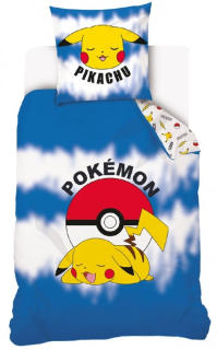 CARBOTEX  DĚTSKÉ POVLEČENÍ POKÉMON UNAVENÝ PIKACHU 140x200,70x90 cm