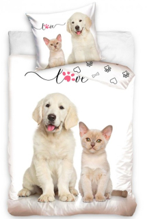  BAVLNĚNÉ POVLEČENÍ ŠTĚŇÁTKO A KOŤÁTKO