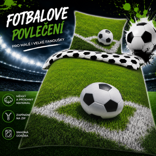 JERRY FABRICS Povlečení fototisk Fotbal 01 140x200,70x90 cm