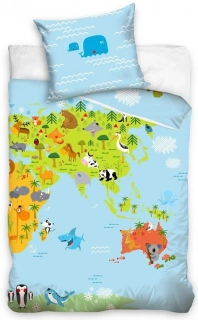 DĚTSKÉ POVLEČENÍ MAPA ZVÍŘAT