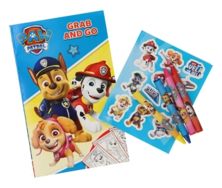 KREATIVNÍ SADA PAW PATROL,omalovánky,samolepky,voskovky