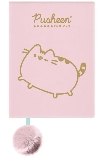 PLYŠOVÝ ZÁPISNÍK A5/96 LISTŮ PUSHEEN RŮŽOVÝ