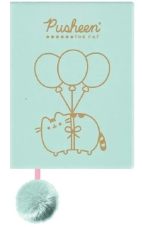 PLYŠOVÝ ZÁPISNÍK A5/96 LISTŮ PUSHEEN MÁTOVÝ