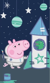 DĚTSKÝ RUČNÍK PRASÁTKO PEPINA TOMÍK ASTRONAUT 30X50 CM