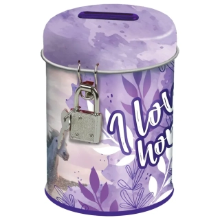 POKLADNIČKA SE ZÁMKEM KONĚ I LOVE HORSES