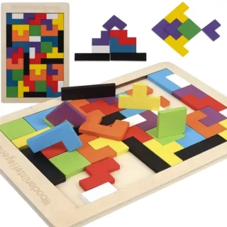 Kruzzel dřevěné puzzle skládačka tetris