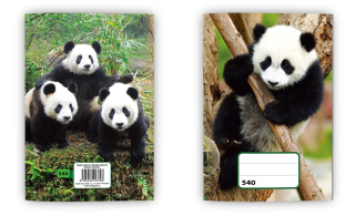 SEŠIT 540, A5, 40 LISTŮ, BEZ LINEK, MOTIV PANDA