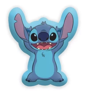 Tvarovaný polštář Disney Stitch modrý velur 35 cm
