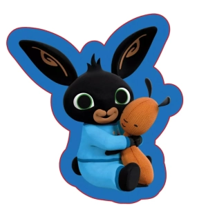 Tvarovaný polštář Bing modrý velur 35 cm