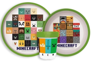 Protiskluzová jídelní sada s pohárkem Minecraft