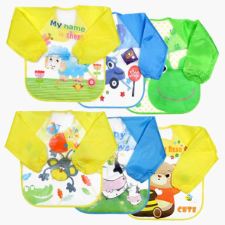 Dětská zástěra s rukávy pro děti od 2-4 let (mix designů)-balení 12KS 