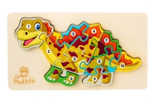 DŘEVĚNÉ PUZZLE SKLÁDAČKA DINOSAURUS 19,5 CM