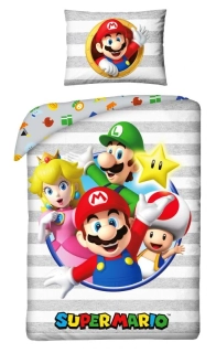 HALANTEX Povlečení Super Mario stripe 140/200, 70/90