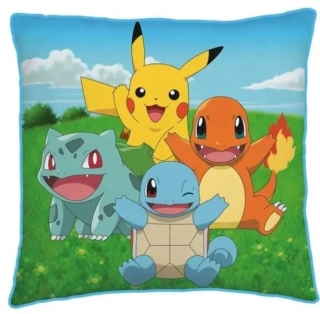 Dekorační polštářek 40x40 cm - Pokémon Kanto Starters
