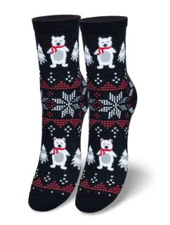 Dámské vánoční ponožky Polar Bears černé