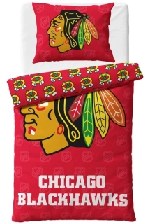 Hokejové povlečení NHL Chicago Blackhawks Shields 140x200,70x90 cm