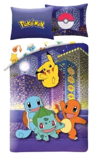 Povlečení z mikrovlákna 140x200 + 70x90 cm - Pokémon Parta