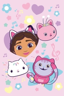 JERRY FABRICS Fleece deka Gábinin kouzelný domek Music 100/150