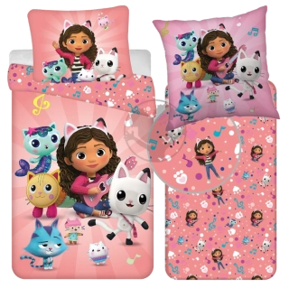 Gabby's Dollhouse POVLEČENÍ,PROSTĚRADLO,POLŠTÁŘEK-zvýhodněná sada
