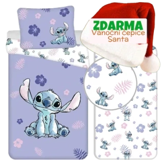 LILO A STITCH POVLEČENÍ,PROSTĚRADLO + VÁNOČNÍ ČEPICE SANTA  zdarma