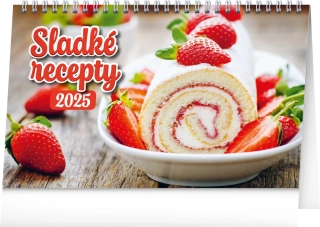 Stolní kalendář Sladké recepty 2025, 23,1 × 14,5 cm
