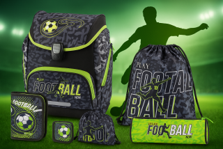 ZVÝHODNĚNÁ ŠKOLNÍ SADA 4 KS Play Football AKTOVKA,PENÁL,SÁČEK,POUZDRO 