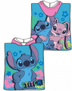 PLÁŽOVÁ OSUŠKA PONČO Lilo a Stitch 55x110 cm