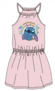 DÍVČÍ ŠATY LILO A STITCH světle růžové