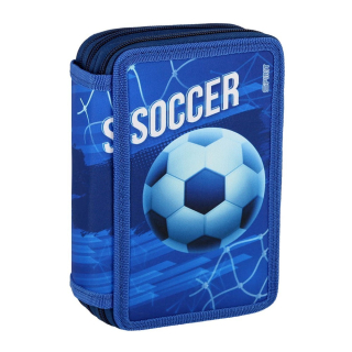 Penál 3-patrový/plný SPIRIT - Football Blue