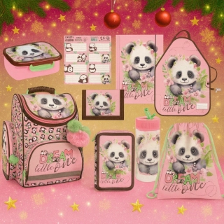 Zvýhodněná školní sada s aktovkou panda 10ks