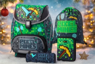 ZVÝHODNĚNÁ ŠKOLNÍ SADA PIXEL MINES MINECRAFT 4 KS