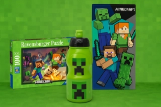 MINECRAFT 3-DÍLNÁ SADA OSUŠKA,PUZZLE,LÁHEV